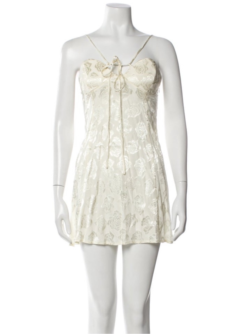 For Love And Lemons Cream Floral Lace Slip Dress